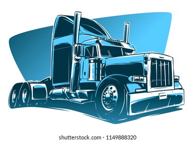 Classic American Truck Illustration