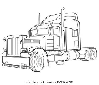 Classic American Truck Isolated On White Stock Vector (Royalty Free ...