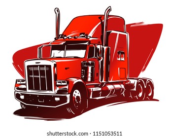 Classic American Truck. Vector illustration