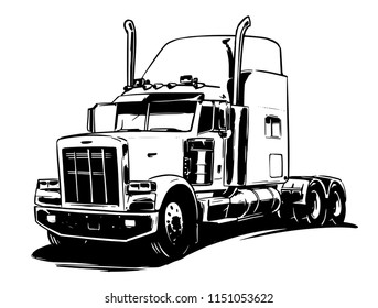 Classic American Truck. Vector illustration