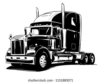Classic American Truck. Vector illustration