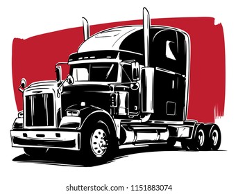 Classic American Truck. Vector illustration