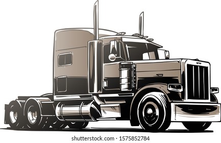 Classic American Truck. Vector Illustration