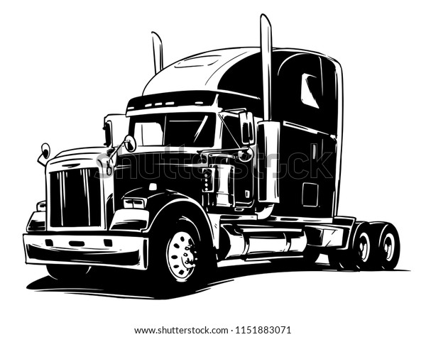 Classic American Truck Vector Illustration Stock Vector (Royalty Free ...