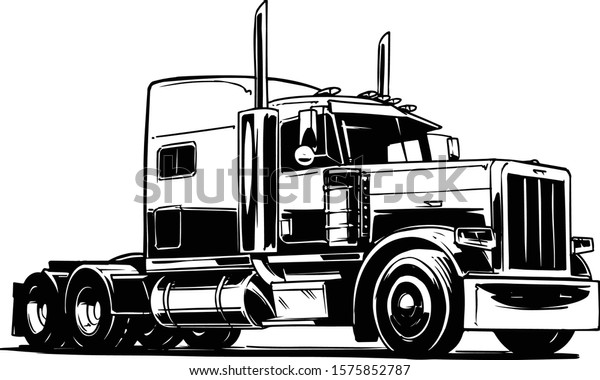 Classic American\
Truck. Vector\
Illustration
