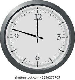 Classic analog clock displaying 9,00, ideal for time management and scheduling concepts