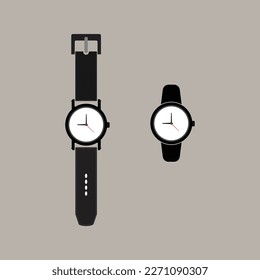 Icono del vector reloj de pulsera masculino clásico