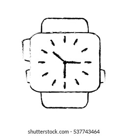classic analog watch wearable technology sketch vector illustration eps 10