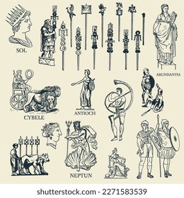 Classic Ancient Roman Vector Illustrations