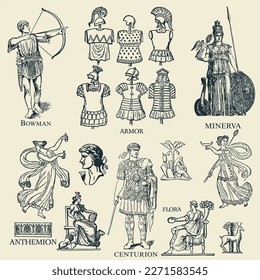 Classic Ancient Roman Vector Illustrations