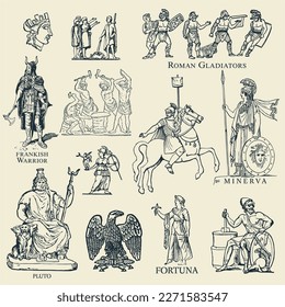 Classic Ancient Roman Vector Illustrations