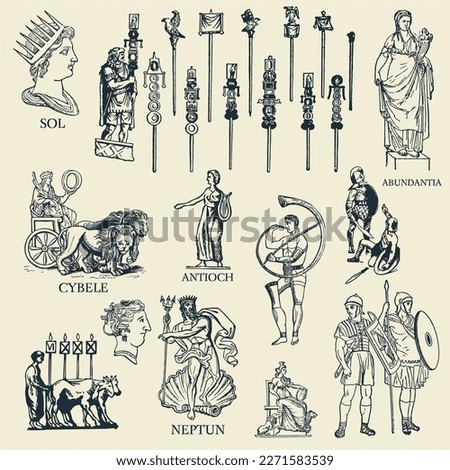 Classic Ancient Roman Vector Illustrations