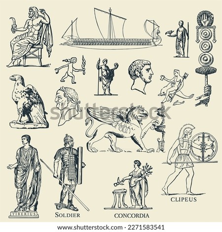 Classic Ancient Roman Vector Illustrations