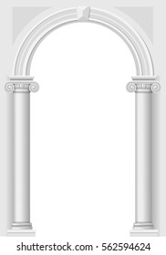 Classic antique arch portal with columns in vector graphics