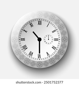 classic antique clock for souvenir icon wallpaper background and business isolated on white background. vector illustration.