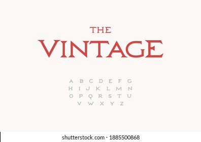 Tipo de letra clásico antiguo, delgado y elegante alfabeto serif para el logotipo de lujo, titular, monograma, letras vintage y tipografía. Letras romanas retro, diseño tipográfico vectorial