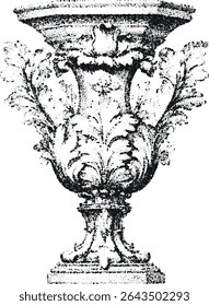 Classic antique marble amphora with stippled effect