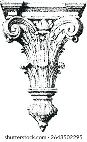 Classic antique marble capital with stippled effect