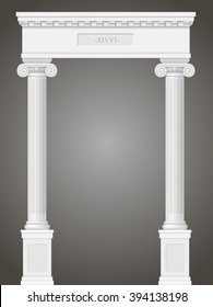 Portal antiguo clásico con columnas en gráficos vectoriales