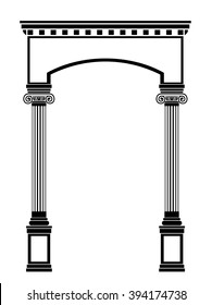 Classic antique portal with columns in vector graphics