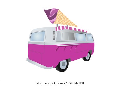 pink and white van