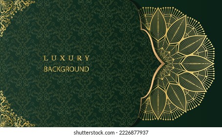 Clásica carta de invitación decorativa de estilo árabe. Mandala ornamental floral de lujo. Invitación, tarjeta de matrimonio, Diwali, India, India, árabe, Damasco, turco, Dubai,