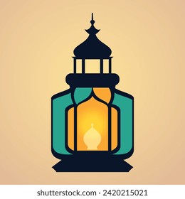 Classic Arabian lighting lantern clipart