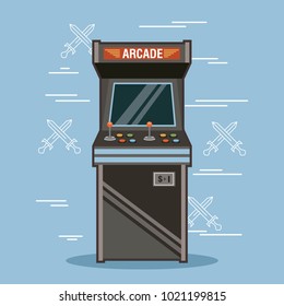 Classic Arcade Game Machine Rendering