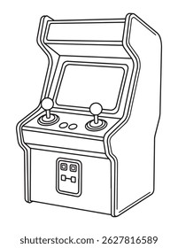 Classic Arcade Machine Line Drawing