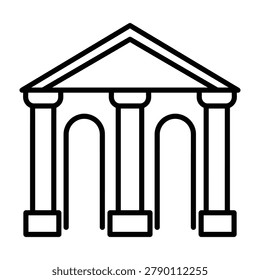 Classic architectural building structure with pillars and pediment icon building architecture government courthouse