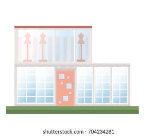 Classic architecture facade of a house. Vector illustration background