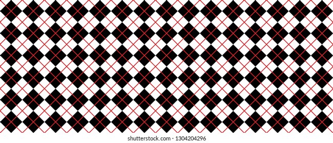 Classic Argyle pattern Background Traditional lozenge diamond checkered check diamonds print plaid Vector Seamless Geometric shape fun funny flanel textile texture fabric weaving square Bright red