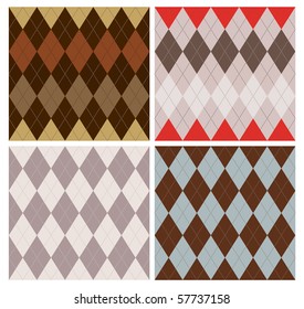 Classic argyle pattern in four color schemes.