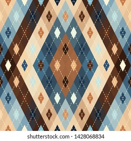 Classic argyle seamless pattern background. Vector image.
