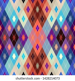 Classic argyle seamless pattern background. Vector image.