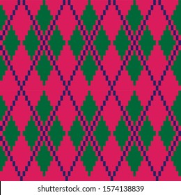 Classic Argyle Seamless Pattern - This is a classic argyle, diamond shape pattern suitable for website resources, graphics, print designs, fashion textiles and etc.