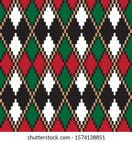 Classic Argyle Seamless Pattern - This is a classic argyle, diamond shape pattern suitable for website resources, graphics, print designs, fashion textiles and etc.