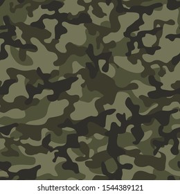 
Classic army camouflage. Seamless pattern. Military texture. Print ornament. Vector