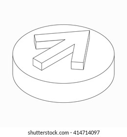 Classic arrow icon, isometric 3d style