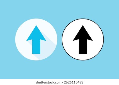 Classic Up Arrow Vector Icons, flat up arrow icon, arrow pointing up vector, upload arrow icon