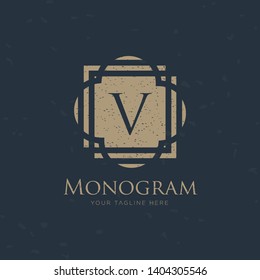 classic art deco luxury linear monochrome golden minimal hipster geometric vintage vector monogram, frame , border , label for your logo badge or crest