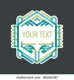 classic art deco luxury minimal hipster geometric vintage vector monogram, frame , border, badge, label, crest, or Vintage Insignias, vector design elements, business signs, identity