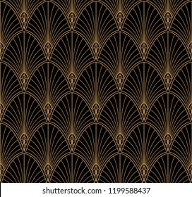 Classic Art Deco Seamless Pattern. Geometric Stylish Texture. Abstract Retro Vector Texture.