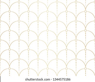 Classic art deco seamless pattern. Geometric stylish ornament. Vector antique texture.