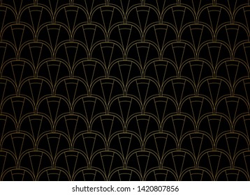 Classic Art Deco Seamless Pattern. Geometric Stylish Texture. Abstract Retro Vector Texture.