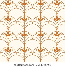 Classic art deco vector seamless pattern. Abstract vintage background. Geometric damask texture.