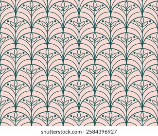 Classic art deco vector seamless pattern. Abstract vintage background. Geometric damask texture.