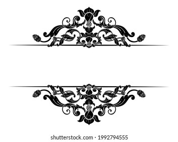 Classic Art Deco Victorian Ornament Text Divider Wedding Frame 