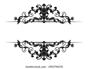 Classic Art Deco Victorian Ornament Text Divider Wedding Frame 