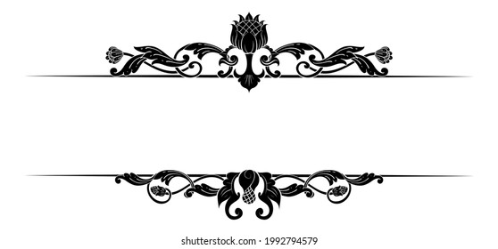 Classic Art Deco Victorian Ornament Text Divider Wedding Frame 